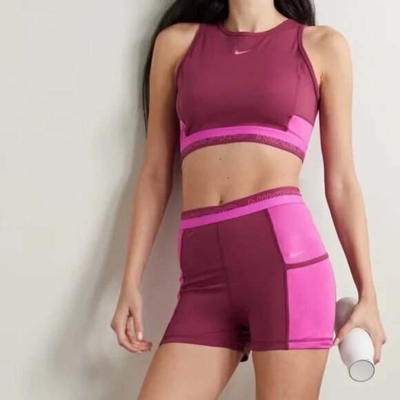 NWT Nike Pro Dri-Fit Femme Pink Cropped Training Tank Top - Picture 4 of 15